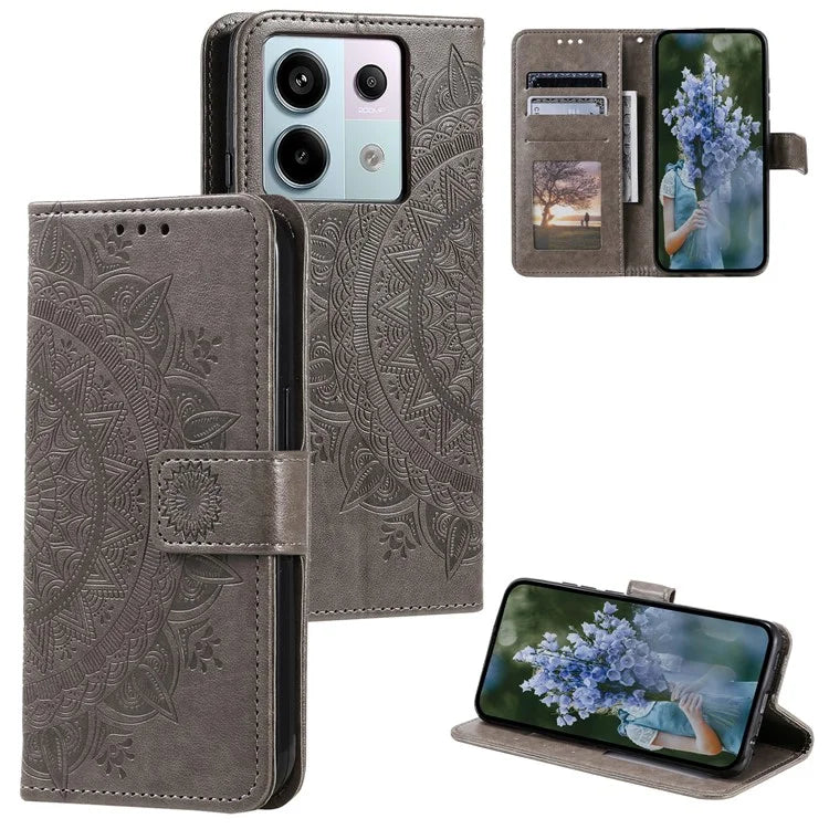 For Xiaomi Redmi Note 13 Pro 5G / Poco X6 5G Case Mandala Flower Leather Wallet Cover