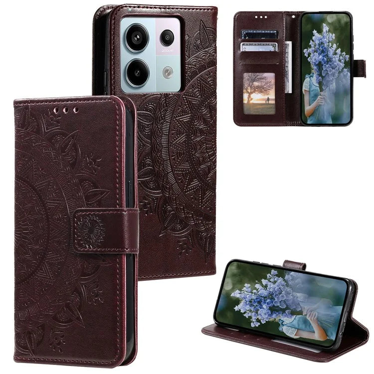 For Xiaomi Redmi Note 13 Pro 5G / Poco X6 5G Case Mandala Flower Leather Wallet Cover