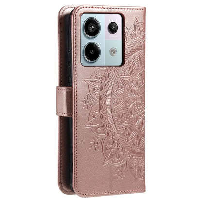 For Xiaomi Redmi Note 13 Pro 5G / Poco X6 5G Case Mandala Flower Leather Wallet Cover Gold