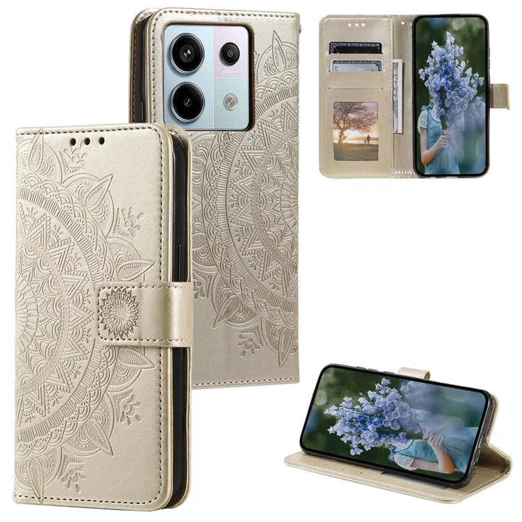 For Xiaomi Redmi Note 13 Pro 5G / Poco X6 5G Case Mandala Flower Leather Wallet Cover