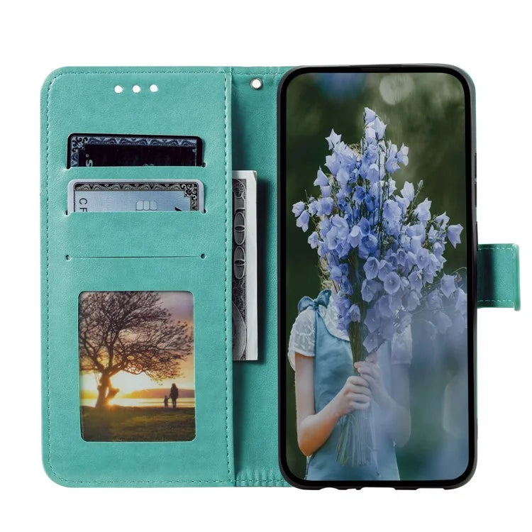 For Xiaomi Redmi Note 13 4G PU Leather Phone Case Imprinted Mandala Flower Stand Wallet Cover