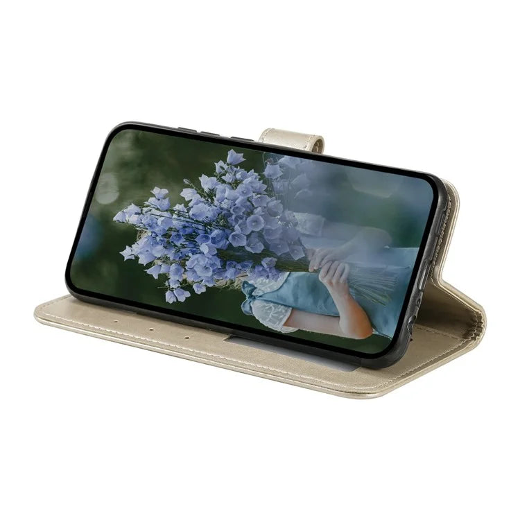 For Xiaomi Redmi Note 13 4G PU Leather Phone Case Imprinted Mandala Flower Stand Wallet Cover