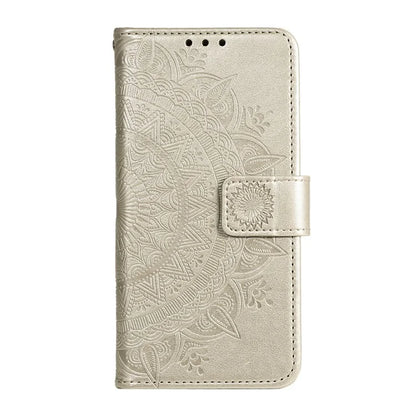 For Xiaomi Redmi Note 13 4G PU Leather Phone Case Imprinted Mandala Flower Stand Wallet Cover