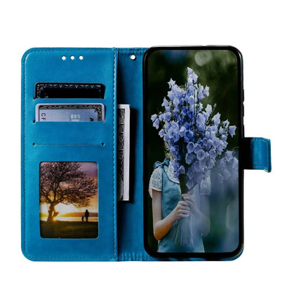 For Xiaomi Redmi Note 13 4G PU Leather Phone Case Imprinted Mandala Flower Stand Wallet Cover