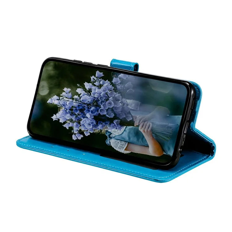For Xiaomi Redmi Note 13 4G PU Leather Phone Case Imprinted Mandala Flower Stand Wallet Cover