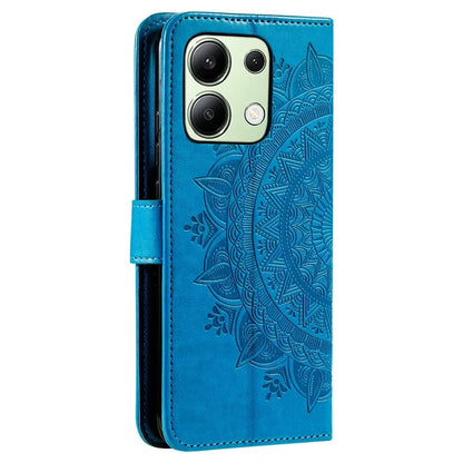 For Xiaomi Redmi Note 13 4G PU Leather Phone Case Imprinted Mandala Flower Stand Wallet Cover