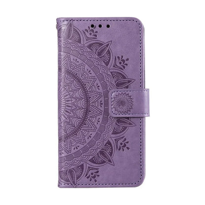For Xiaomi Redmi Note 13 4G PU Leather Phone Case Imprinted Mandala Flower Stand Wallet Cover