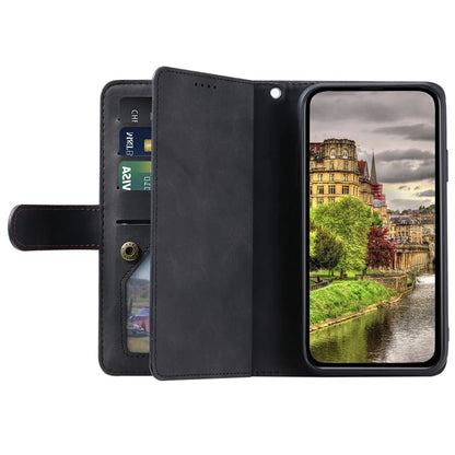 For Xiaomi Redmi Note 13 Pro 4G / Poco M6 Pro 4G Case Zipper Leather Cover with 9 Card Slots