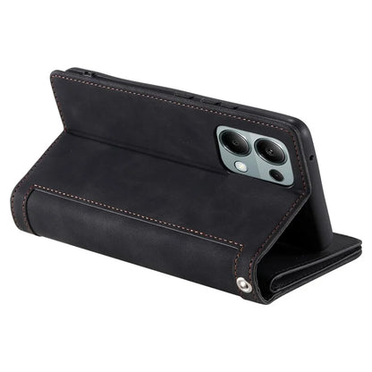 For Xiaomi Redmi Note 13 Pro 4G / Poco M6 Pro 4G Case Zipper Leather Cover with 9 Card Slots