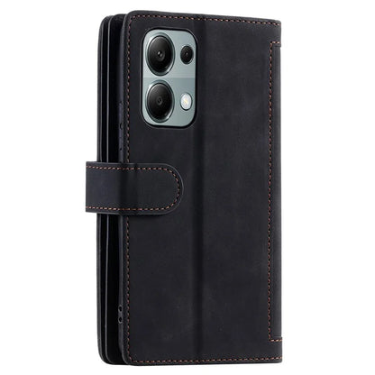 For Xiaomi Redmi Note 13 Pro 4G / Poco M6 Pro 4G Case Zipper Leather Cover with 9 Card Slots