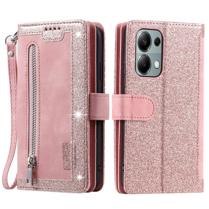 For Xiaomi Redmi Note 13 Pro 4G / Poco M6 Pro 4G Case Zipper Leather Cover with 9 Card Slots