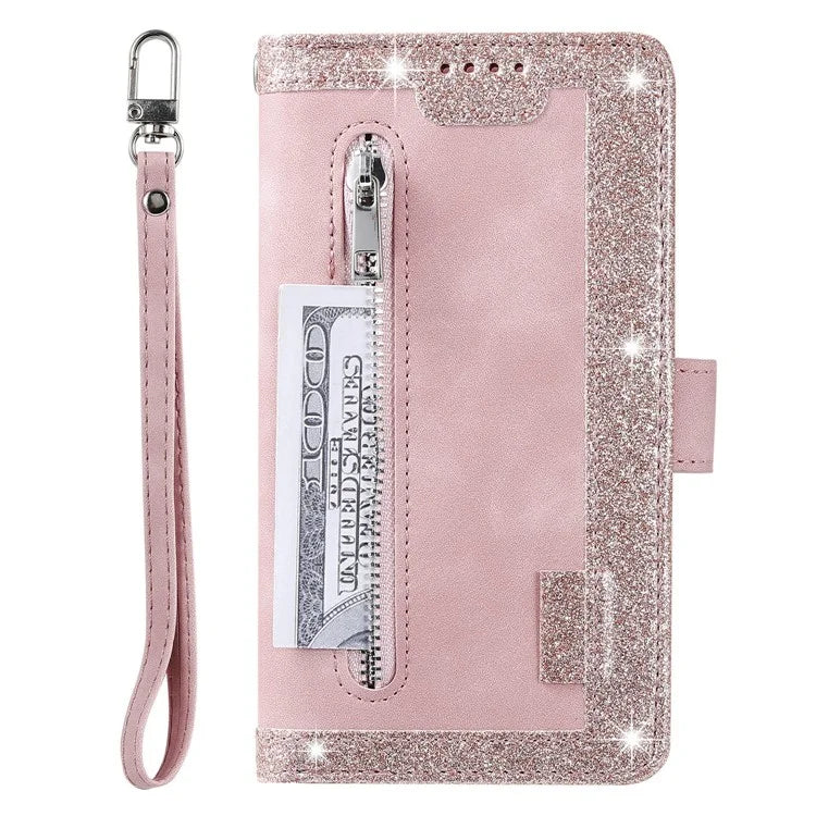For Xiaomi Redmi Note 13 Pro 4G / Poco M6 Pro 4G Case Zipper Leather Cover with 9 Card Slots