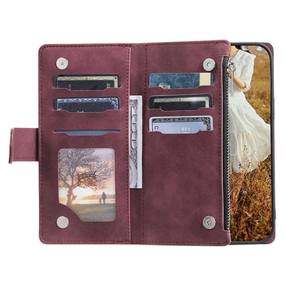 For Xiaomi Redmi Note 13 Pro 4G / Poco M6 Pro 4G Case Zipper Pocket Leather Phone Cover with Wrist Strap