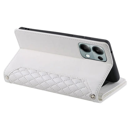 For Xiaomi Redmi Note 13 Pro 4G / Poco M6 Pro 4G Case Zipper Pocket Leather Phone Cover with Wrist Strap
