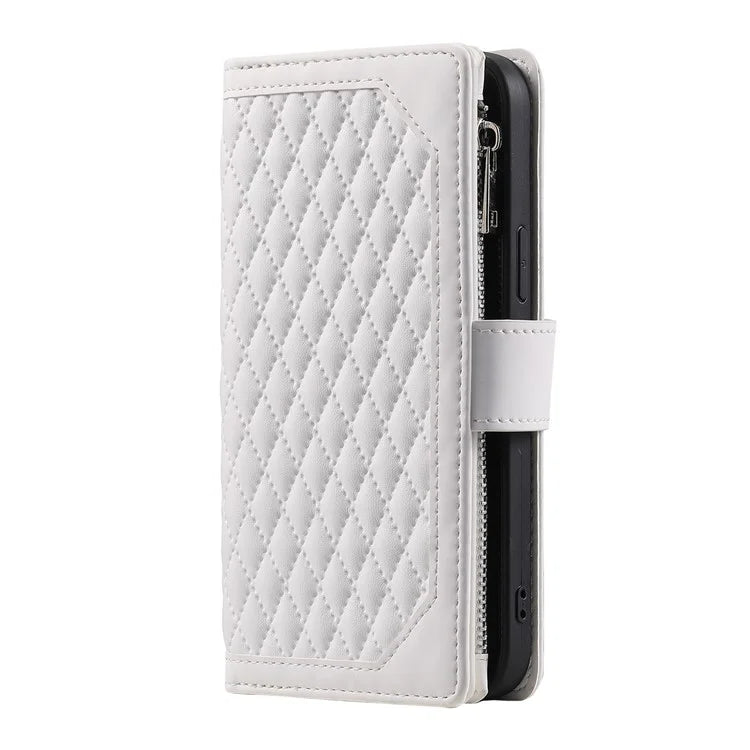 For Xiaomi Redmi Note 13 Pro 4G / Poco M6 Pro 4G Case Zipper Pocket Leather Phone Cover with Wrist Strap