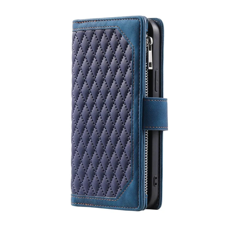 For Xiaomi Redmi Note 13 Pro 4G / Poco M6 Pro 4G Case Zipper Pocket Leather Phone Cover with Wrist Strap