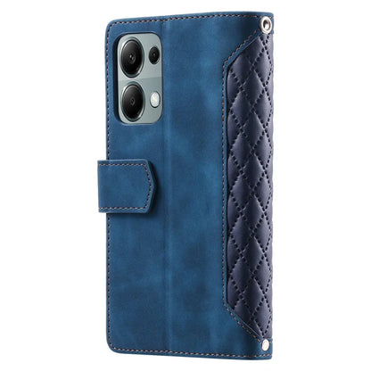 For Xiaomi Redmi Note 13 Pro 4G / Poco M6 Pro 4G Case Zipper Pocket Leather Phone Cover with Wrist Strap