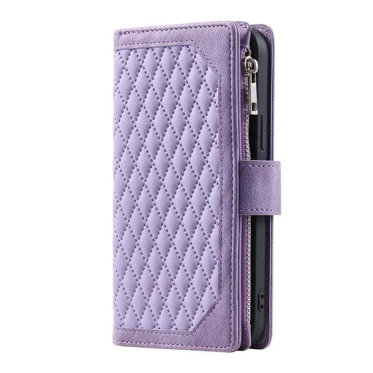 For Xiaomi Redmi Note 13 Pro 4G / Poco M6 Pro 4G Case Zipper Pocket Leather Phone Cover with Wrist Strap