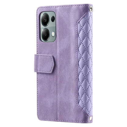 For Xiaomi Redmi Note 13 Pro 4G / Poco M6 Pro 4G Case Zipper Pocket Leather Phone Cover with Wrist Strap