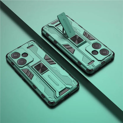 For Xiaomi Redmi Note 13 Pro+ 5G Case PC + TPU Dual Layer Kickstand Phone Cover