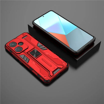 For Xiaomi Redmi Note 13 Pro+ 5G Case PC + TPU Dual Layer Kickstand Phone Cover