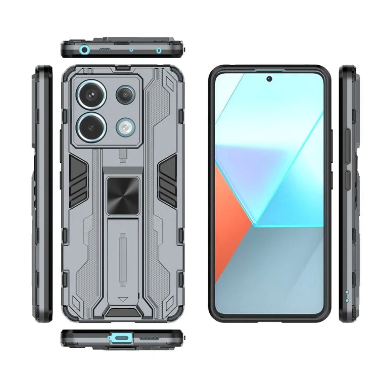 For Xiaomi Redmi Note 13 Pro 5G / Poco X6 5G Kickstand Case Anti-drop Phone Cover