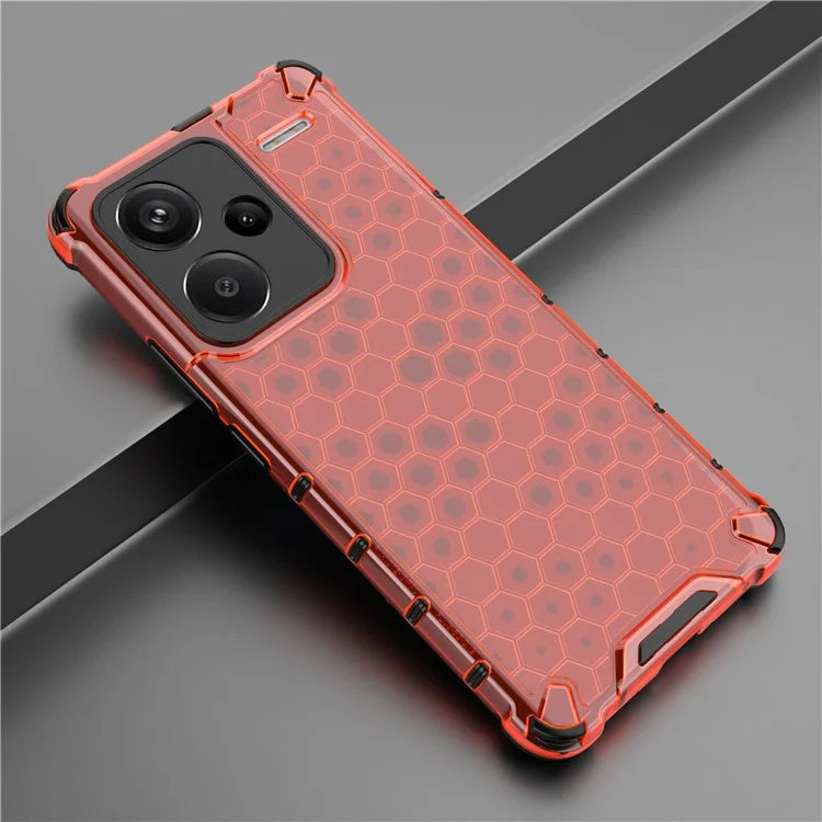 For Xiaomi Redmi Note 13 Pro+ 5G Case PC + TPU Phone Cover Honeycomb Design