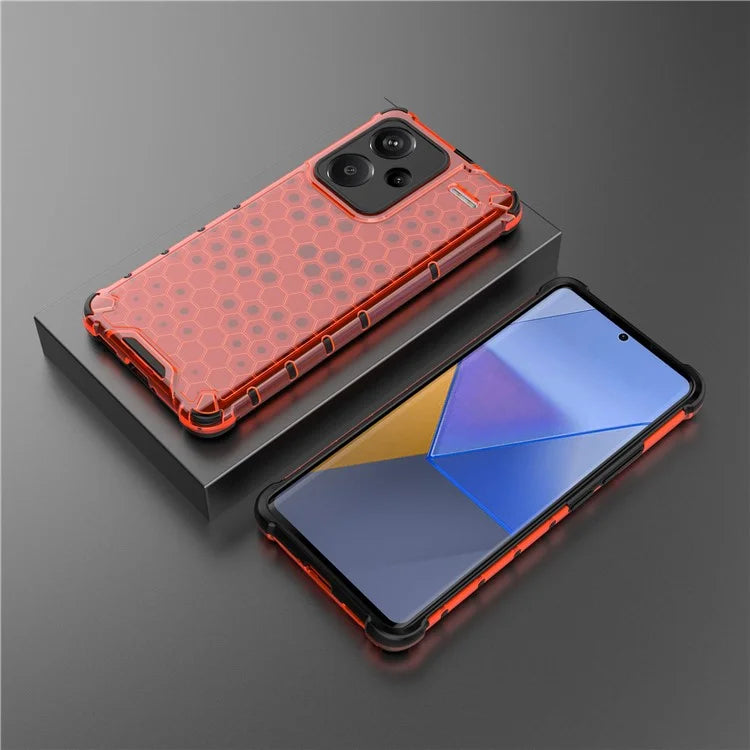 For Xiaomi Redmi Note 13 Pro+ 5G Case PC + TPU Phone Cover Honeycomb Design