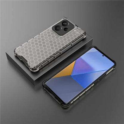 For Xiaomi Redmi Note 13 Pro+ 5G Case PC + TPU Phone Cover Honeycomb Design
