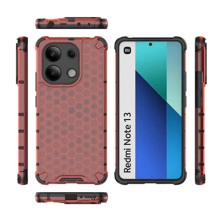 For Xiaomi Redmi Note 13 4G Case Honeycomb Design PC + TPU Phone Cover