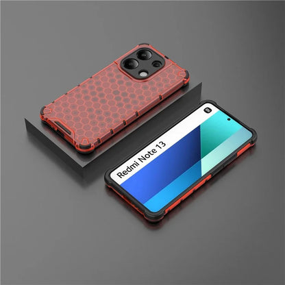 For Xiaomi Redmi Note 13 4G Case Honeycomb Design PC + TPU Phone Cover