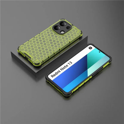 For Xiaomi Redmi Note 13 4G Case Honeycomb Design PC + TPU Phone Cover