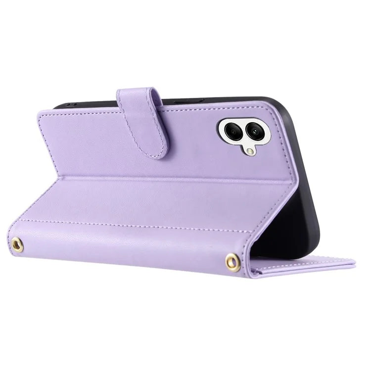 For Samsung Galaxy A05 4G Case Rhombus Grid Anti-scratch Phone Cover with 2 Straps