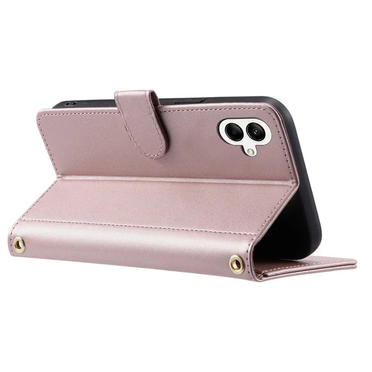 For Samsung Galaxy A05 4G Case Rhombus Grid Anti-scratch Phone Cover with 2 Straps