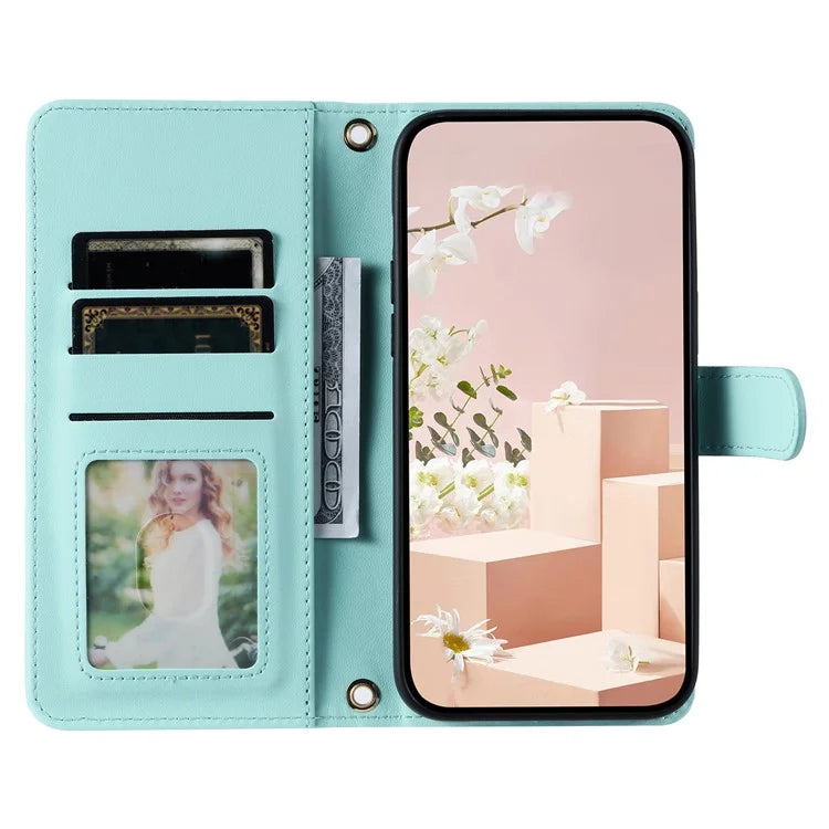 For Samsung Galaxy S24+ Case Magnetic Crossbody Phone Wallet Cover with 2 Straps