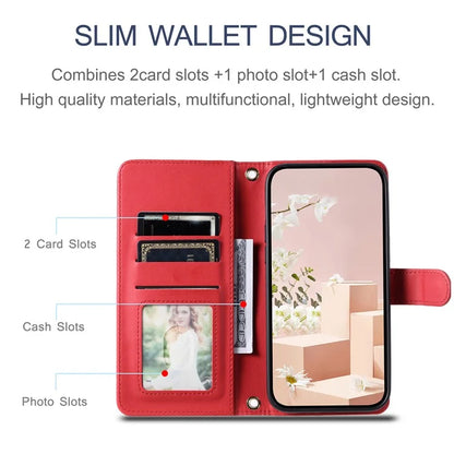 For Samsung Galaxy S24+ Case Magnetic Crossbody Phone Wallet Cover with 2 Straps