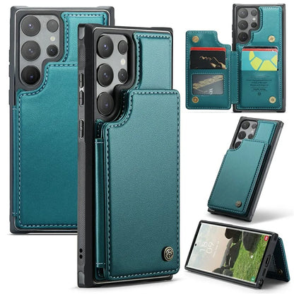 CASEME C22 Series For Samsung Galaxy S24 Ultra Cell Phone Case Glossy RFID Blocking 5 Card Slots Cover