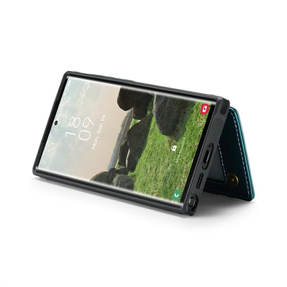 CASEME C22 Series For Samsung Galaxy S24 Ultra Cell Phone Case Glossy RFID Blocking 5 Card Slots Cover