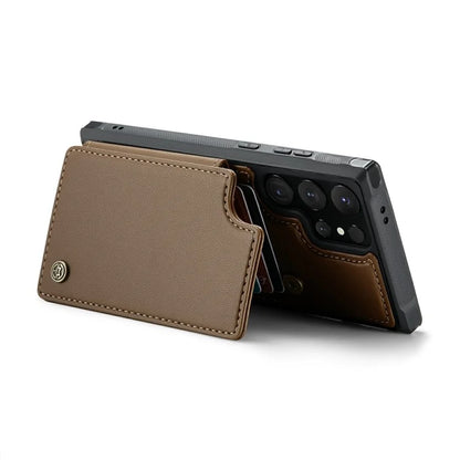 CASEME C22 Series For Samsung Galaxy S24 Ultra Cell Phone Case Glossy RFID Blocking 5 Card Slots Cover