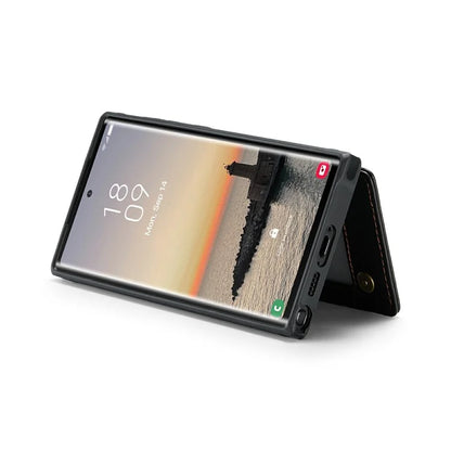 CASEME C22 Series For Samsung Galaxy S24 Ultra Cell Phone Case Glossy RFID Blocking 5 Card Slots Cover