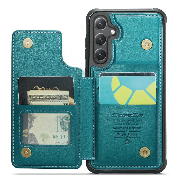 CASEME C22 Series For Samsung Galaxy S24 Case RFID Blocking Leather Phone Cover with 3 Card Slots