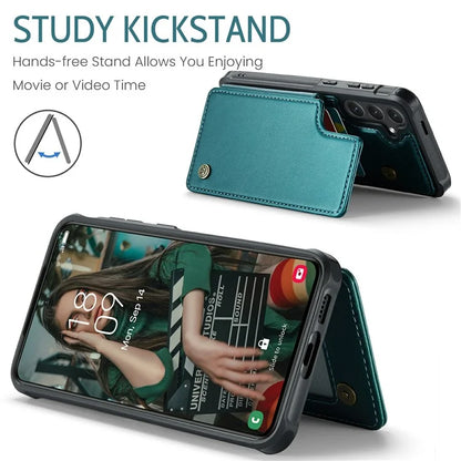 CASEME C22 Series For Samsung Galaxy S24 Case RFID Blocking Leather Phone Cover with 3 Card Slots