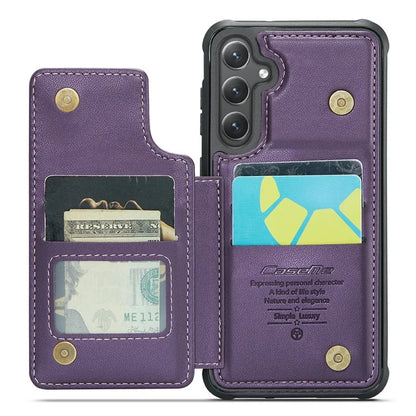 CASEME C22 Series For Samsung Galaxy S24 Case RFID Blocking Leather Phone Cover with 3 Card Slots