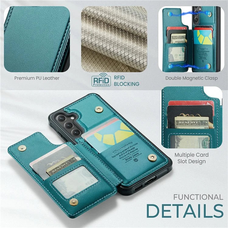CASEME C22 Series For Samsung Galaxy S24+ Case RFID Blocking Kickstand Phone Cover