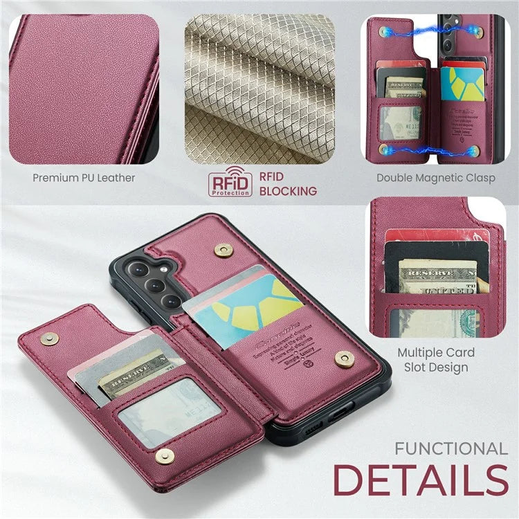 CASEME C22 Series For Samsung Galaxy S24+ Case RFID Blocking Kickstand Phone Cover