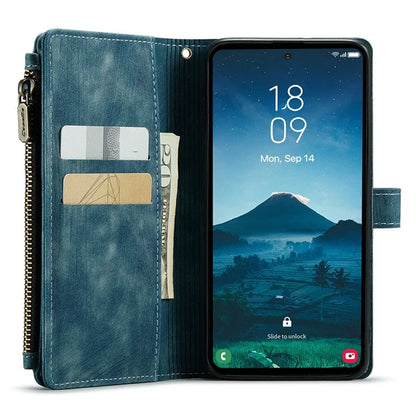 CASEME C30 Series for Samsung Galaxy S24 Case PU Leather 7 Card Slots Wallet Phone Cover