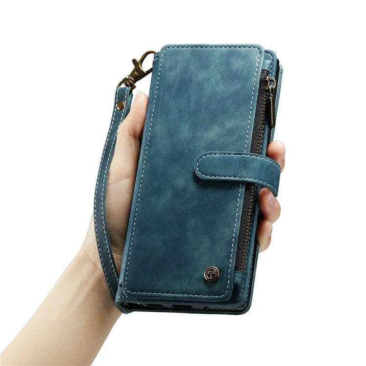 CASEME C30 Series for Samsung Galaxy S24 Case PU Leather 7 Card Slots Wallet Phone Cover