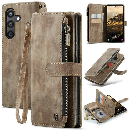 CASEME C30 Series for Samsung Galaxy S24 Case PU Leather 7 Card Slots Wallet Phone Cover