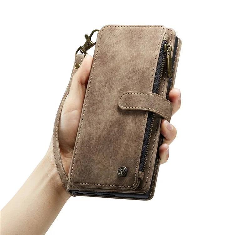 CASEME C30 Series for Samsung Galaxy S24 Case PU Leather 7 Card Slots Wallet Phone Cover