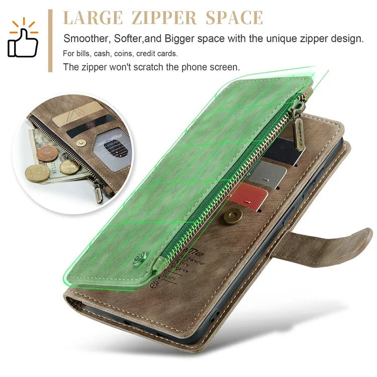 CASEME C30 Series for Samsung Galaxy S24 Case PU Leather 7 Card Slots Wallet Phone Cover